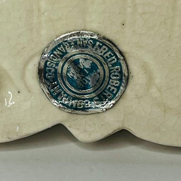 Fred Roberts Co. Porcelain Dutch Windmill Design Set 2 Ceramic White Blue Green - Picture 9 of 12